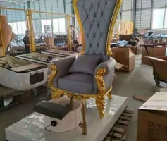 American Unique Nail Throne Sofa Station Gold King Massage Pedicure Spa Chair With Jet
