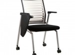 Stackable meeting room training chairs with writing tablet