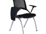 Portable black conference room armrest training chair