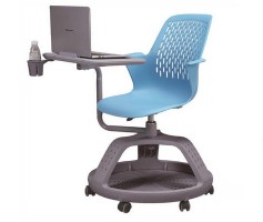 Modern Plastic Training Student Study Chairs With Writing Pad