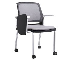 Conference room training chair with right writing tablet
