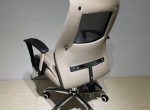 High back recliner fabric office chairs with lumbar back in beige color