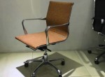 Eames tan color mid back leather office chair leather rolling chair