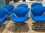 Swan chair blue red contemporary lounge chair