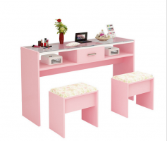 Custom Cheap Portable Nail Table Beauty Salon Pink Manicure Station Desk