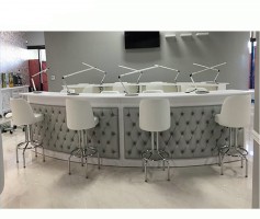 Factory nail bar furniture manicure salon table station reception desk 4 persons