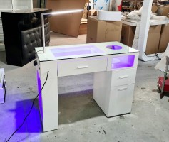 Nail salon manicure table station with dust collector