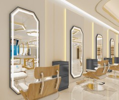Beauty and hair salon furniture makeup style mirror with led light