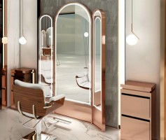 Desktop Beauty Led Light Illuminated Haircut Salon Styling Stations Mirror For Barber Shop